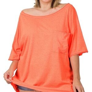 Zenana Outfitters 3x round boat neck oversized tshirt